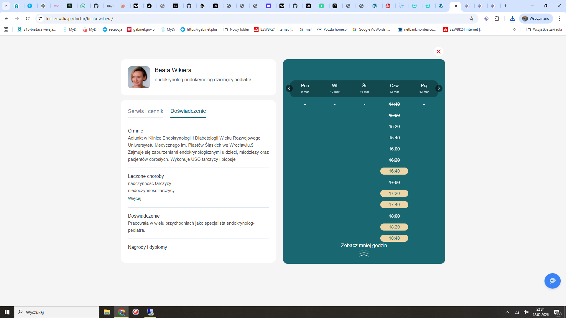 Profil specjalisty — szczegóły